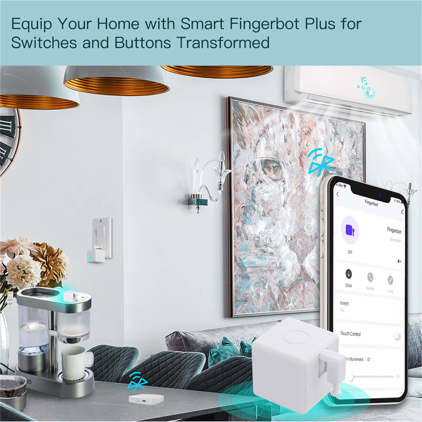 MOES – bouton-poussoir Bluetooth intelligent, nouveau robot intelligent, interrupteur automatique, commande vocale, Alexa, Google Home, Tuya