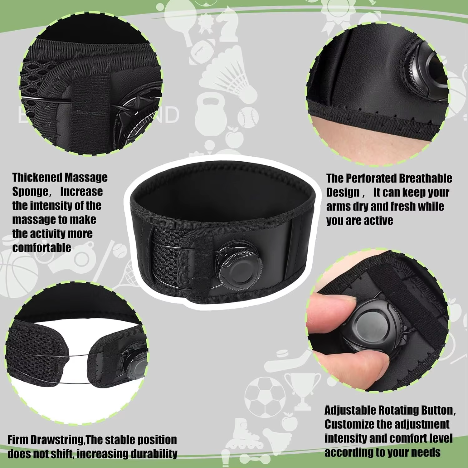 Attelle de coude de Tennis pour hommes et femmes, sangle de coude réglable pour golfeurs de Tennis, soulagement de la douleur de tendinite, réglage du Type de bouton
