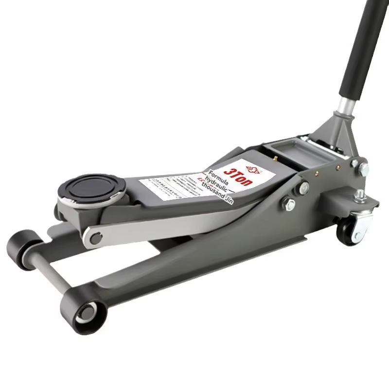 Cric hydraulique de sol de 3 tonnes, petite voiture avec double pompes permettant d'économiser du travail, cric de sol à profil bas, plancher de course en acier robuste