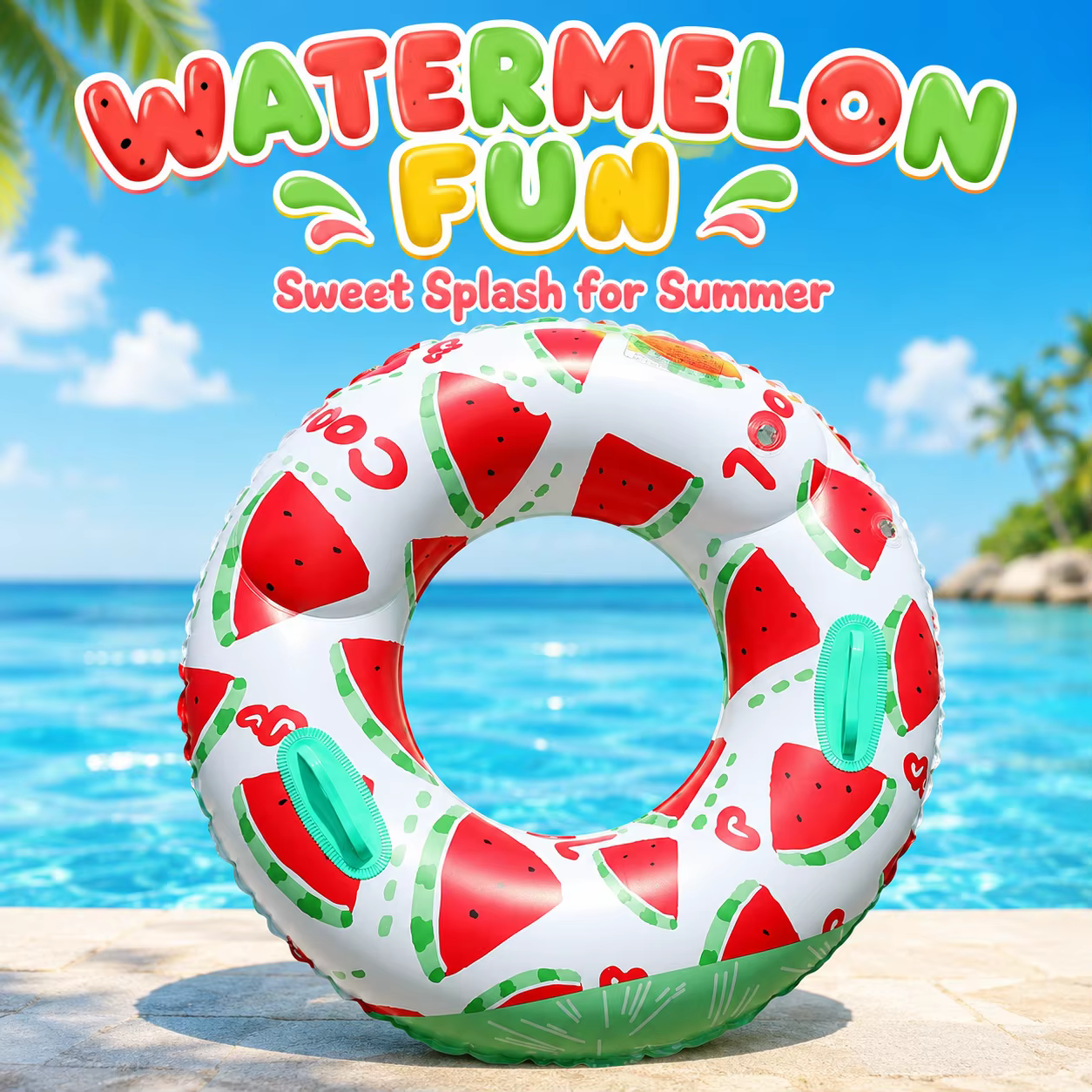 Bouée de natation gonflable avec poignées