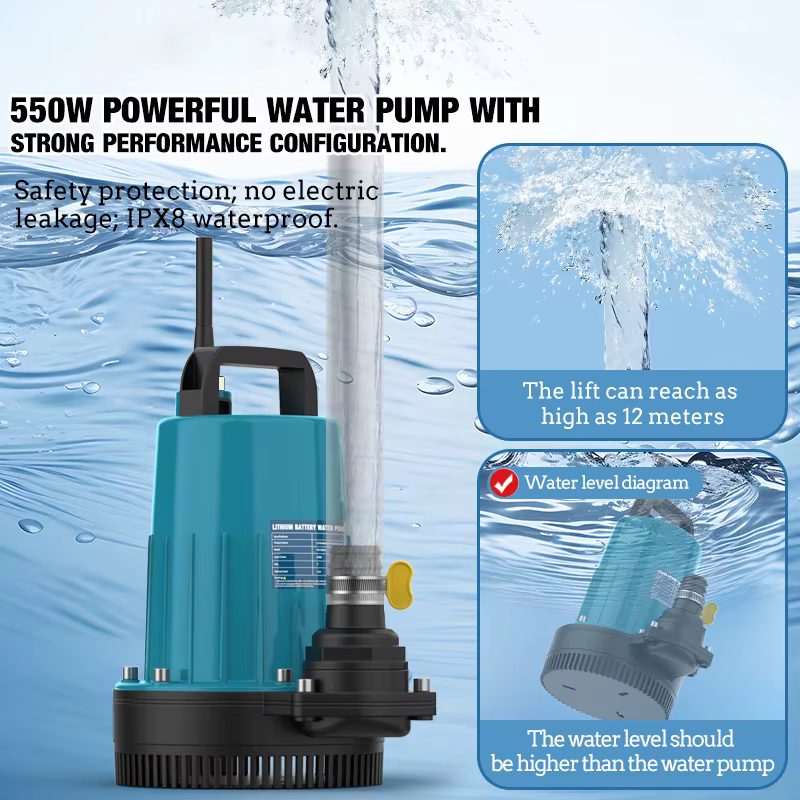 Pompe submersible au lithium 21V