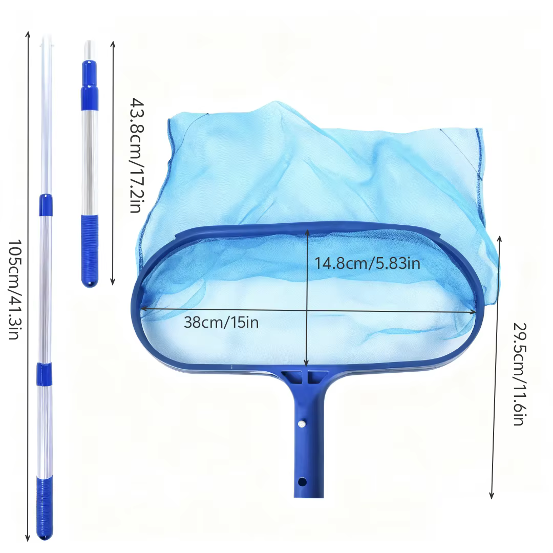 Filet de nettoyage de feuilles de piscine + poteau télescopique détachable pour Spa Koi étang à poissons
