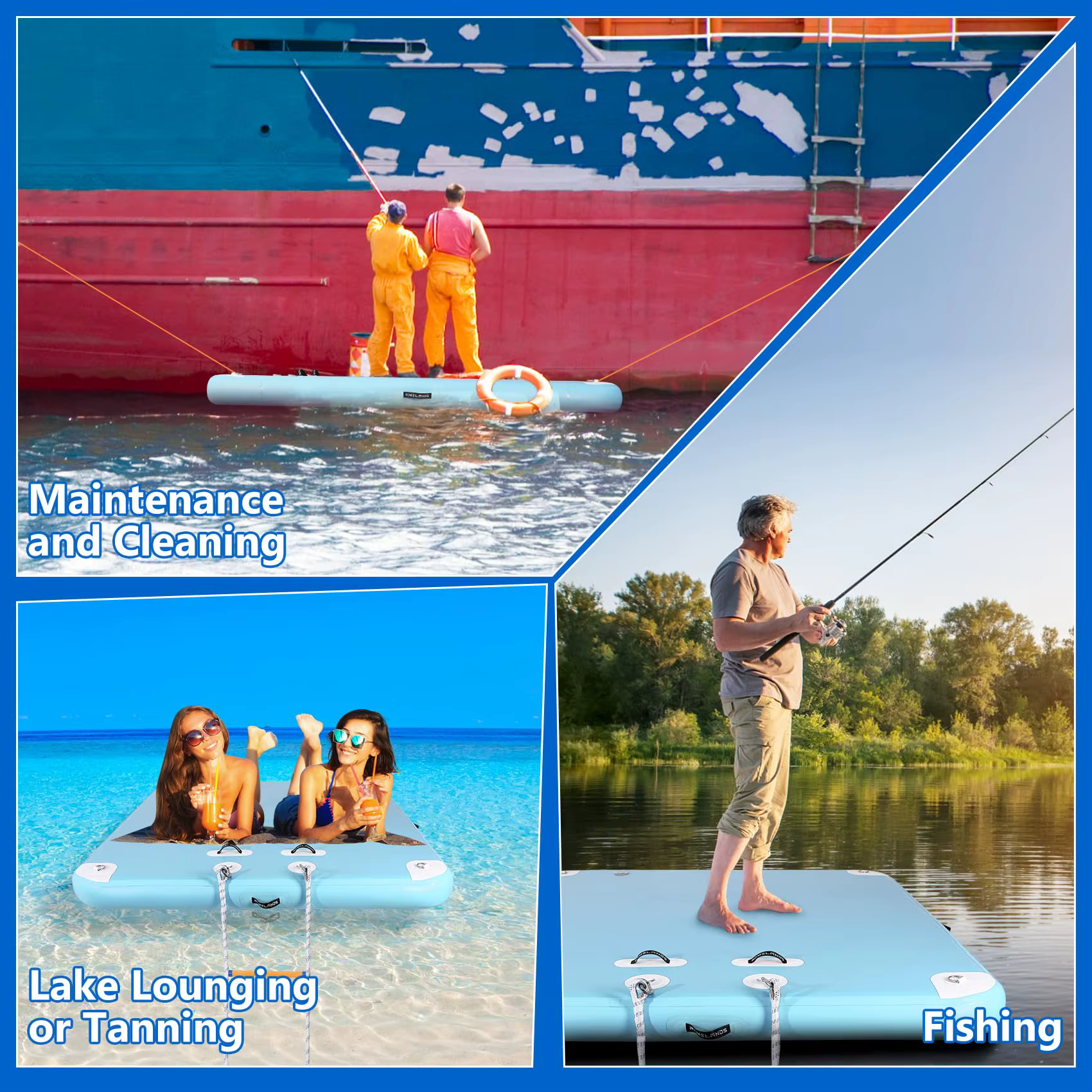 Piscine plage lac adapté à plusieurs personnes loisirs aquatiques gonflable île flottante Dock plate-forme