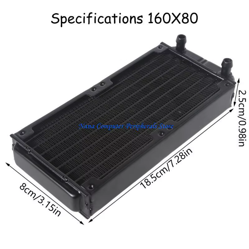 Radiateur refroidissement à eau pour ordinateur, 80mm, 10 tubes, filetage femelle G1/4, Dissipation thermique, F68C