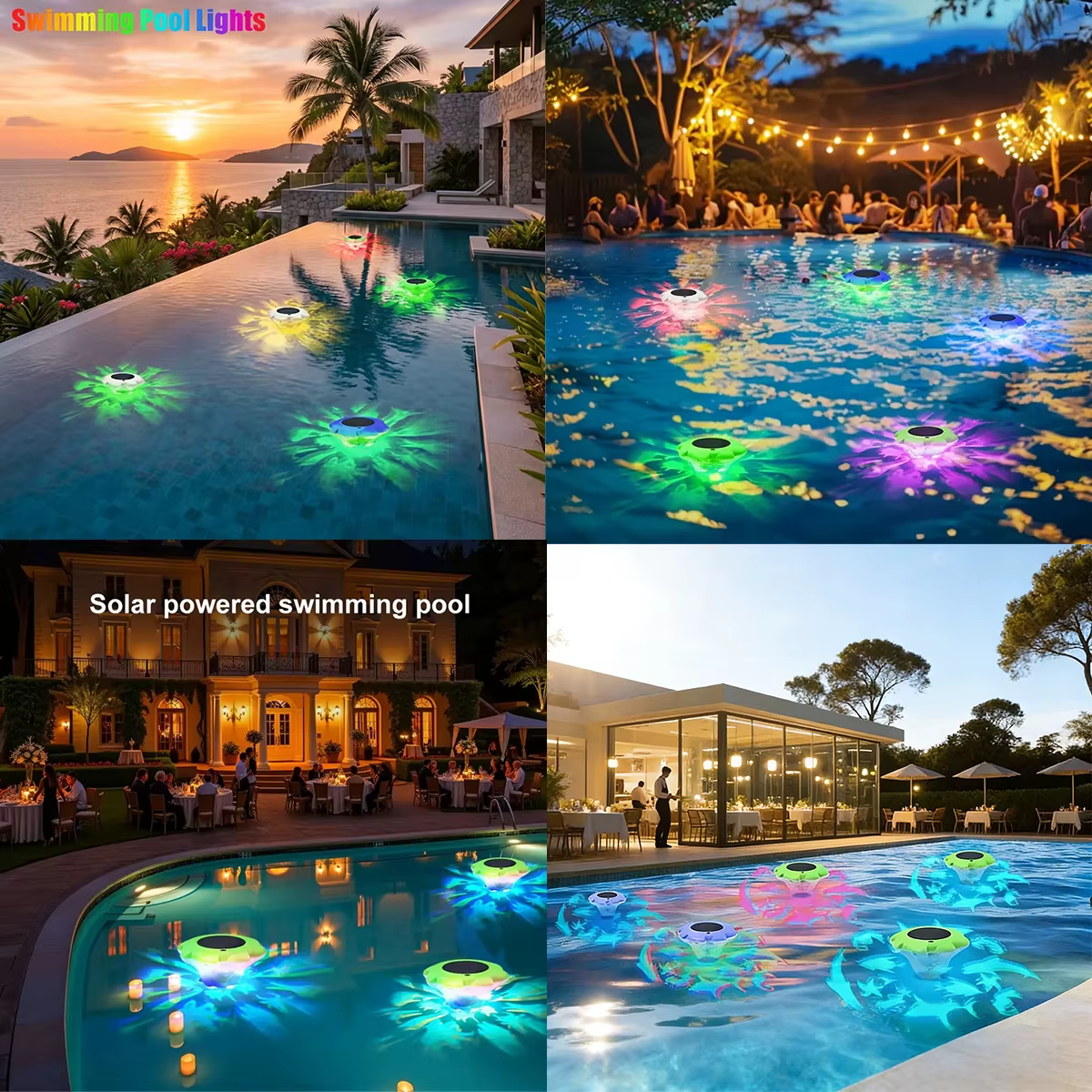 Lumière de piscine à énergie solaire