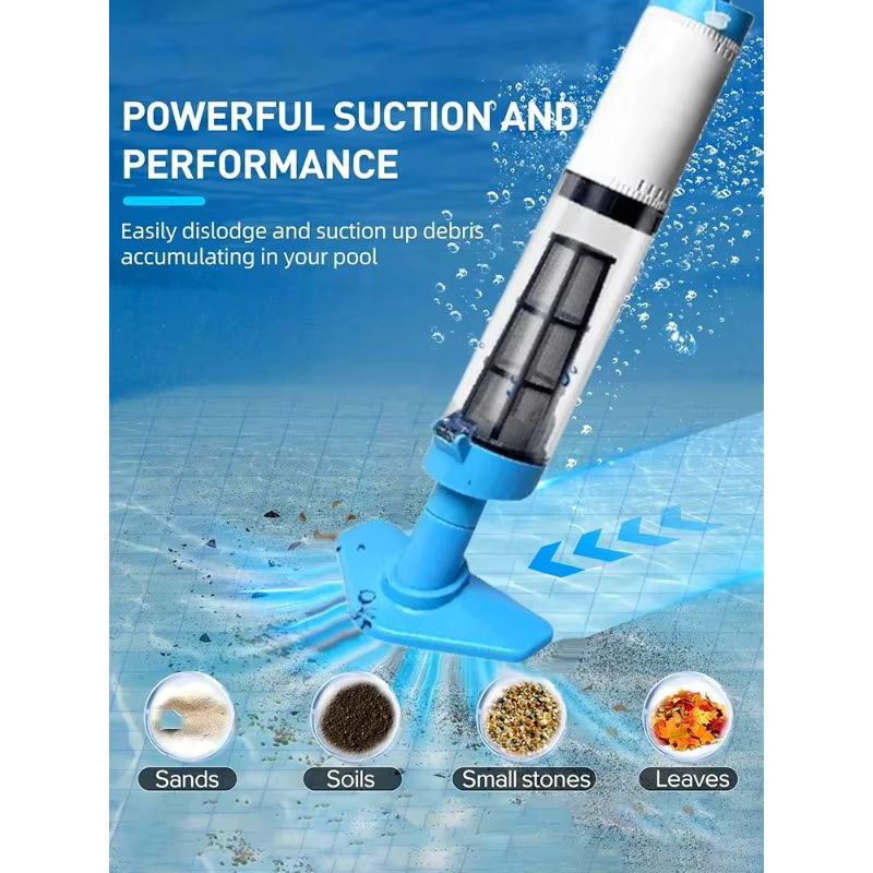 Aspirateur de piscine portatif sans fil rechargeable pour piscines hors sol et enterrées
