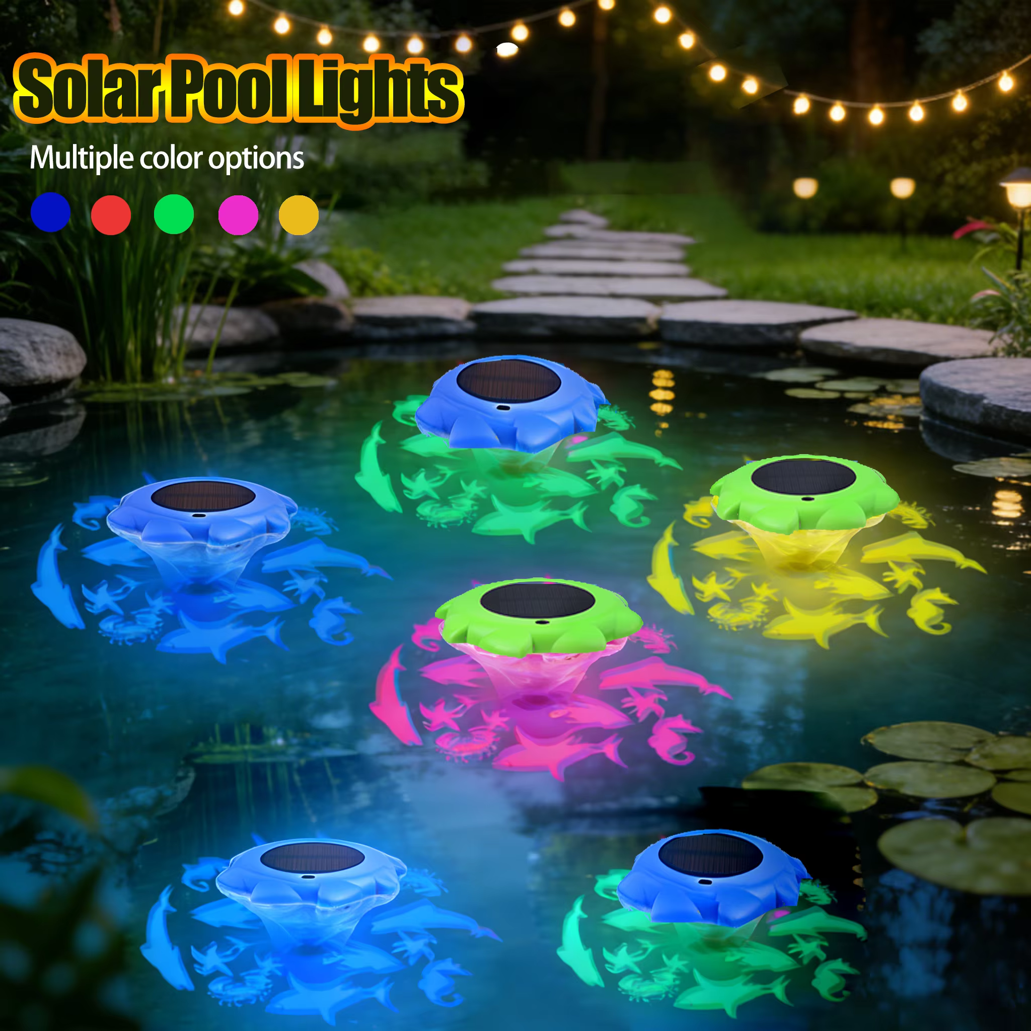 Lampe flottante LED solaire pour piscine avec fonction de changement de couleur
