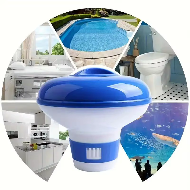 Distributeur de chlore flottant pour piscine de 5 pouces avec aérations réglables et couvercle anti-fuite pour piscines