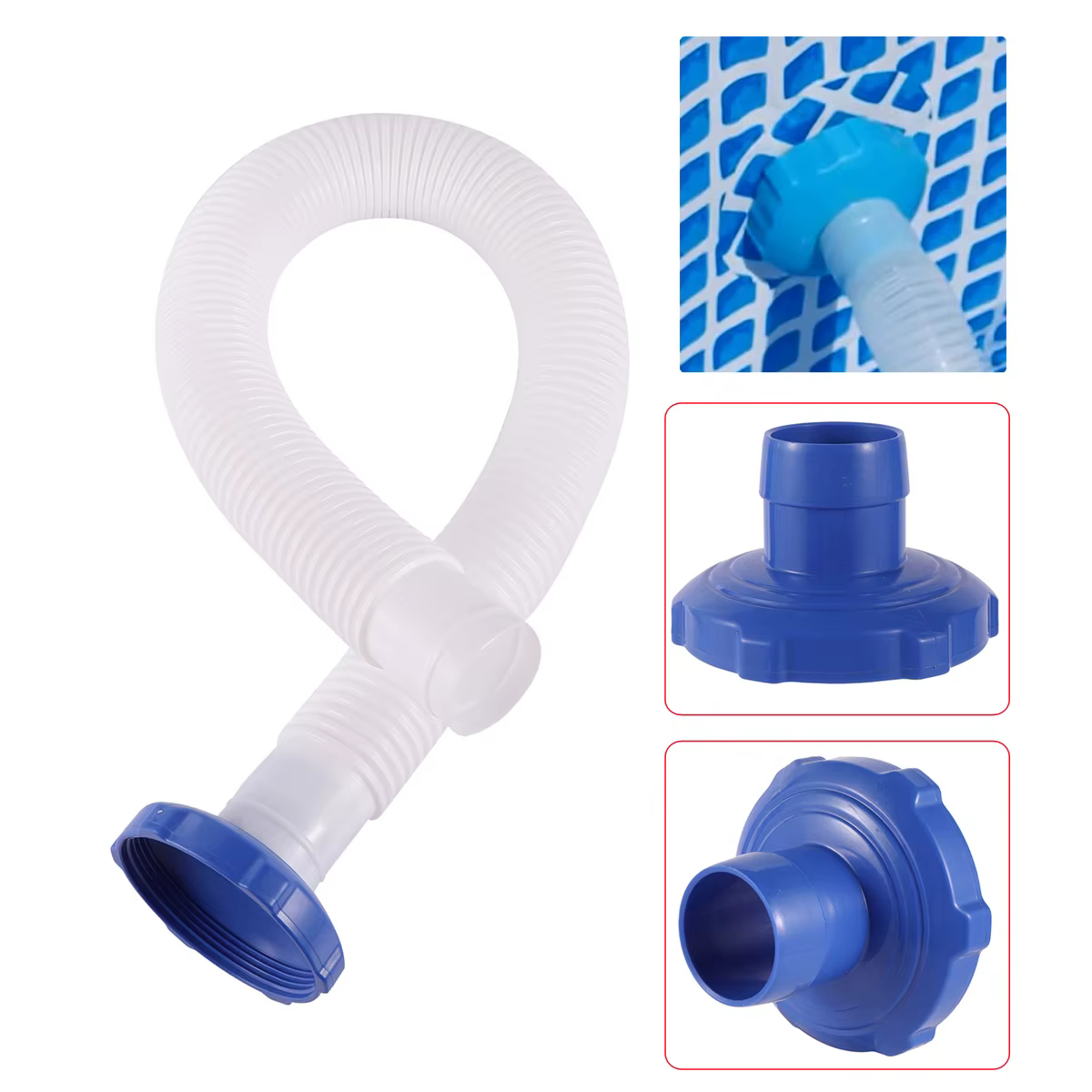 1 jeu d'adaptateur d'écumoire de piscine et Tube de montage mural