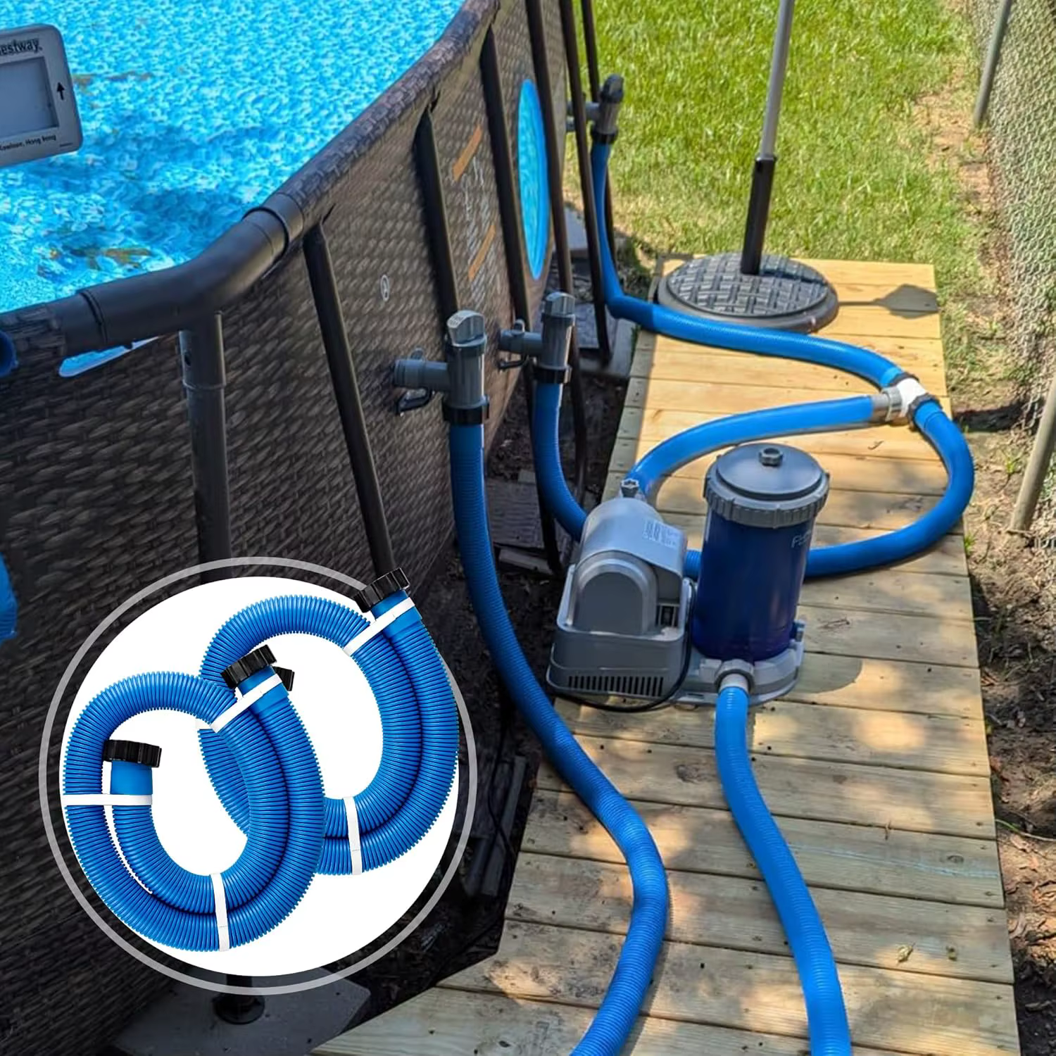 Tuyau de pompe de filtration de piscine de 150cm