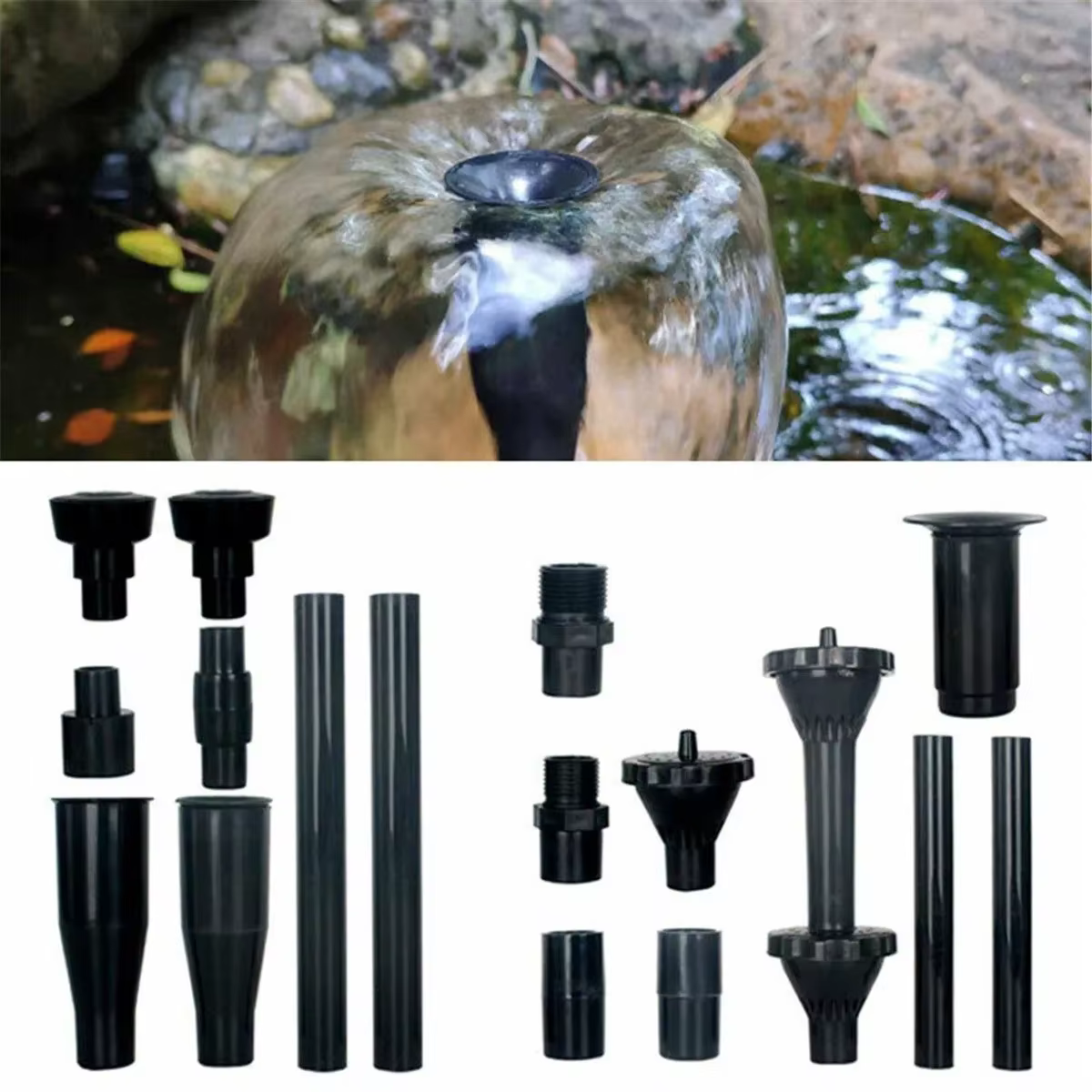 Pompe de fontaine puissante avec buses de pulvérisation d'eau pour bassin paysager et amélioration de l'habitat