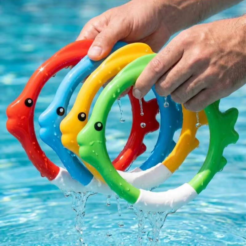 Ensemble d'anneaux de plongée sous-marine en forme de poisson