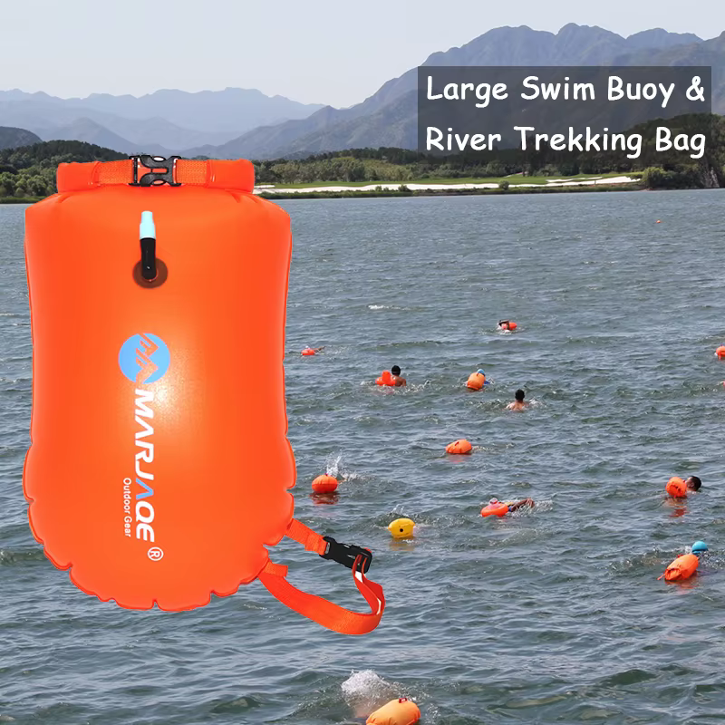 Bouée de sauvetage gonflable portable 20L avec sac de rangement étanche et ceinture de maintien pour la natation en eau libre