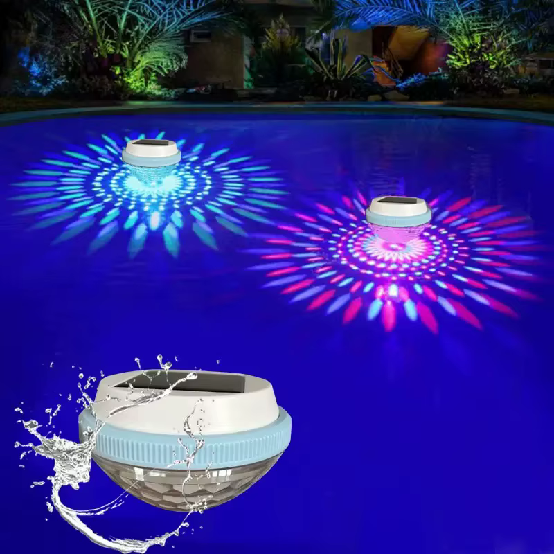 Lumière solaire flottante pour piscine