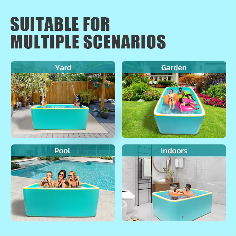 Piscine gonflable, piscine Drop-Stitch 4 x 3 x 1,5 m, piscine hors sol portable très résistante, épaisseur de 6 pouces, piscine familiale