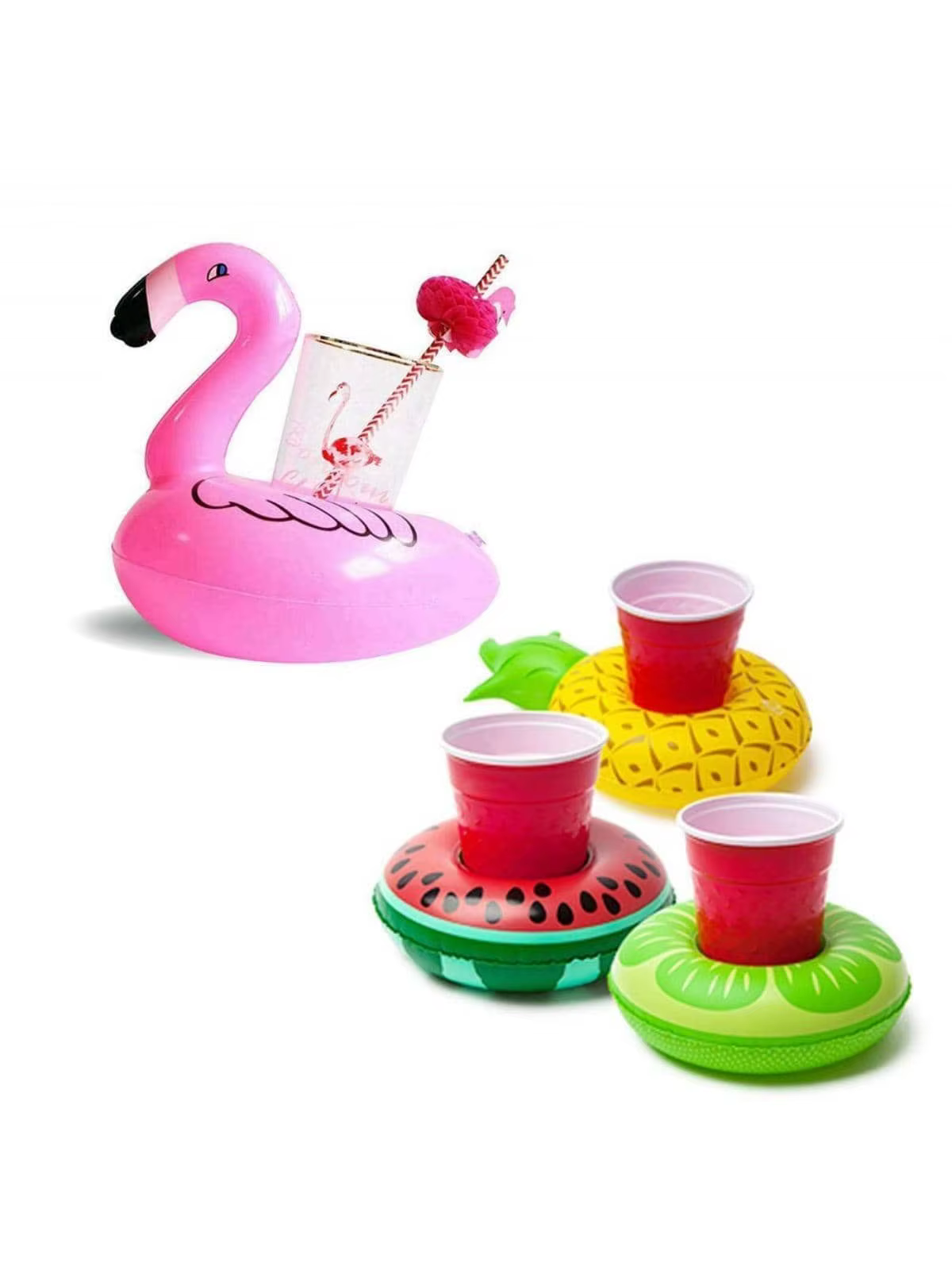 Porte-gobelet gonflable Flamingo Cowijk pour piscine et fête