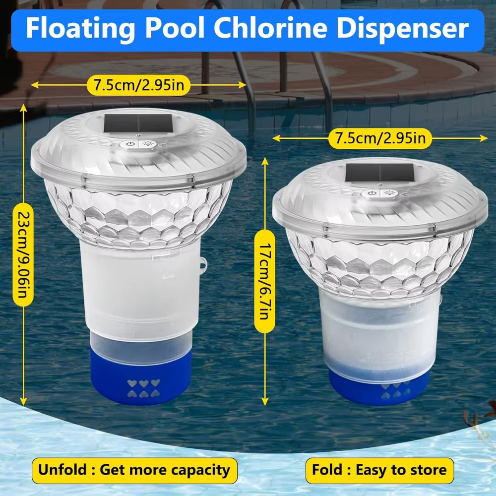 Lumière solaire flottante de chlore de piscine