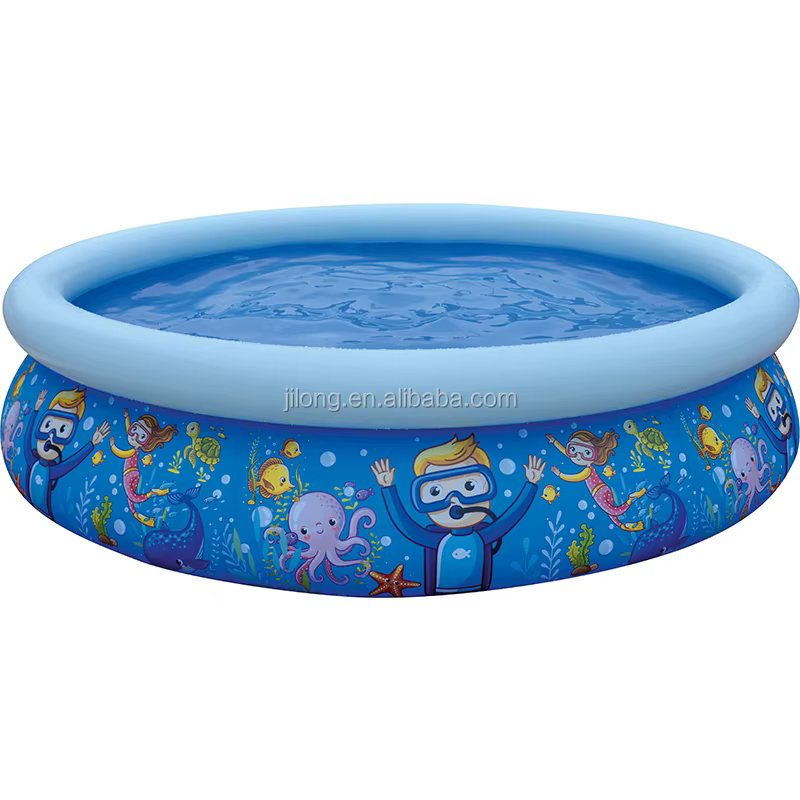 Piscine gonflable familiale 3D Dinosaures 1,75m*62cm en PVC pour jardin