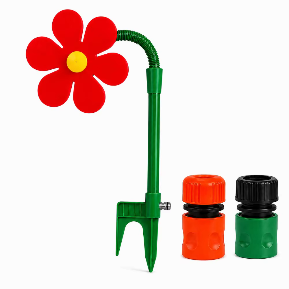 Arroseur de jardin en forme de tournesol dansant, pulvérisation d'eau rotative à 360° avec connecteur de tuyau pour l'arrosage des pelouses, des jardins, des patios et des plantes