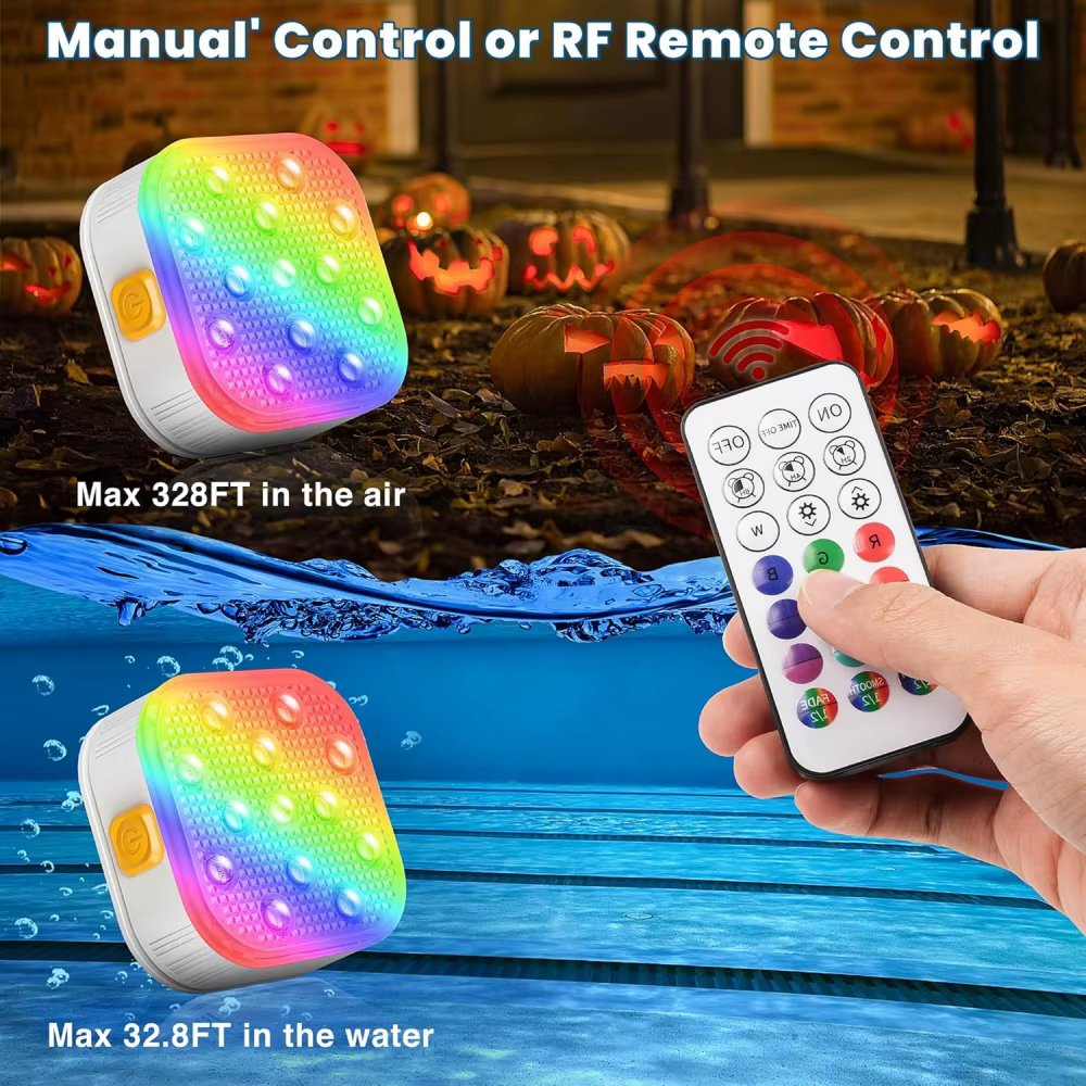 Lumières de piscine submersibles rechargeables avec télécommande