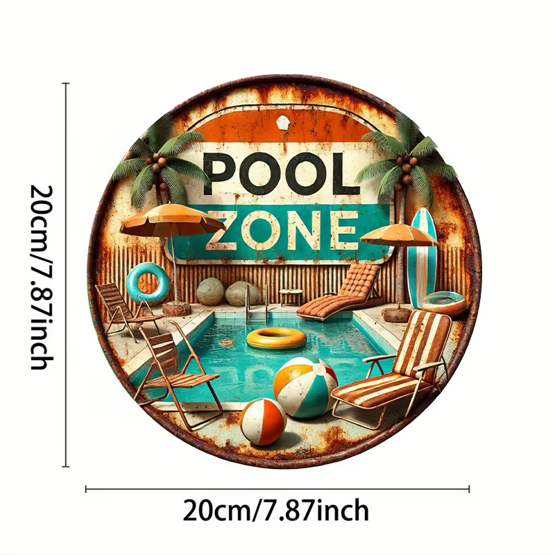 Panneau métallique rétro pour piscine