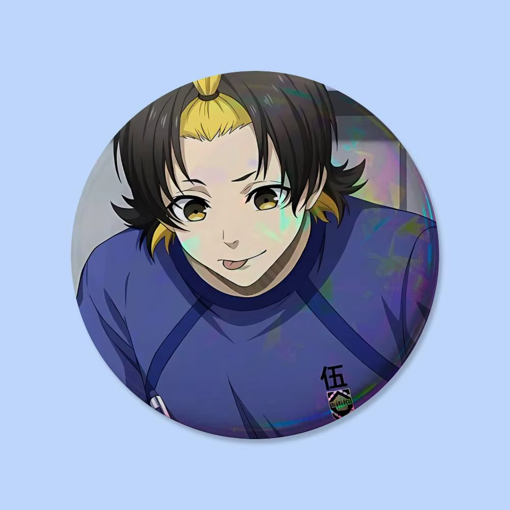 1 pièce Badges M-meguru Bachira Kawaii Mignons, ronds de 25, 32, 44, 58, 75 mm, épingles de cosplay, décorations de sac, cadeaux pour fans, collection, amis, broches, souvenirs