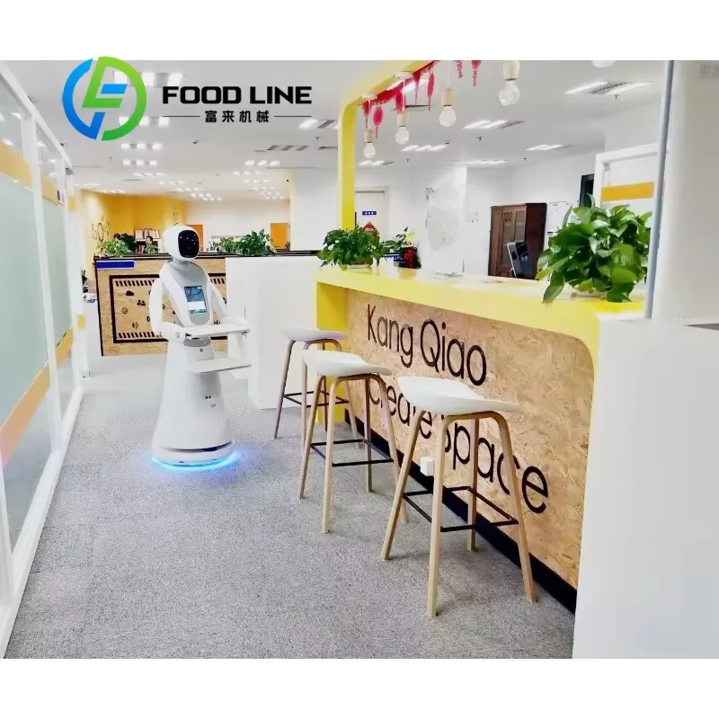 Robot de service intelligent avec capteur 360°, autonomie de 12h, 3 plateaux, charge de 10 kg, pour café et restauration commerciale, personnalisable