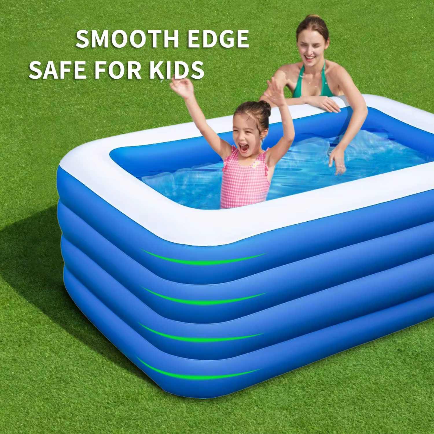 Kiddie Piscine Extra Large Salon familial gonflable au-dessus du sol Centre de bain Grand Parfait pour l'été en plein air.