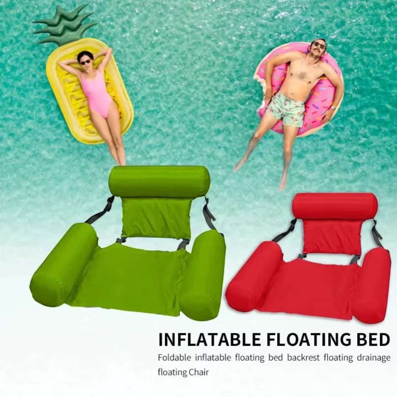 Nouveaux matelas gonflables accessoires de piscine d'eau hamac chaises longues flotteur