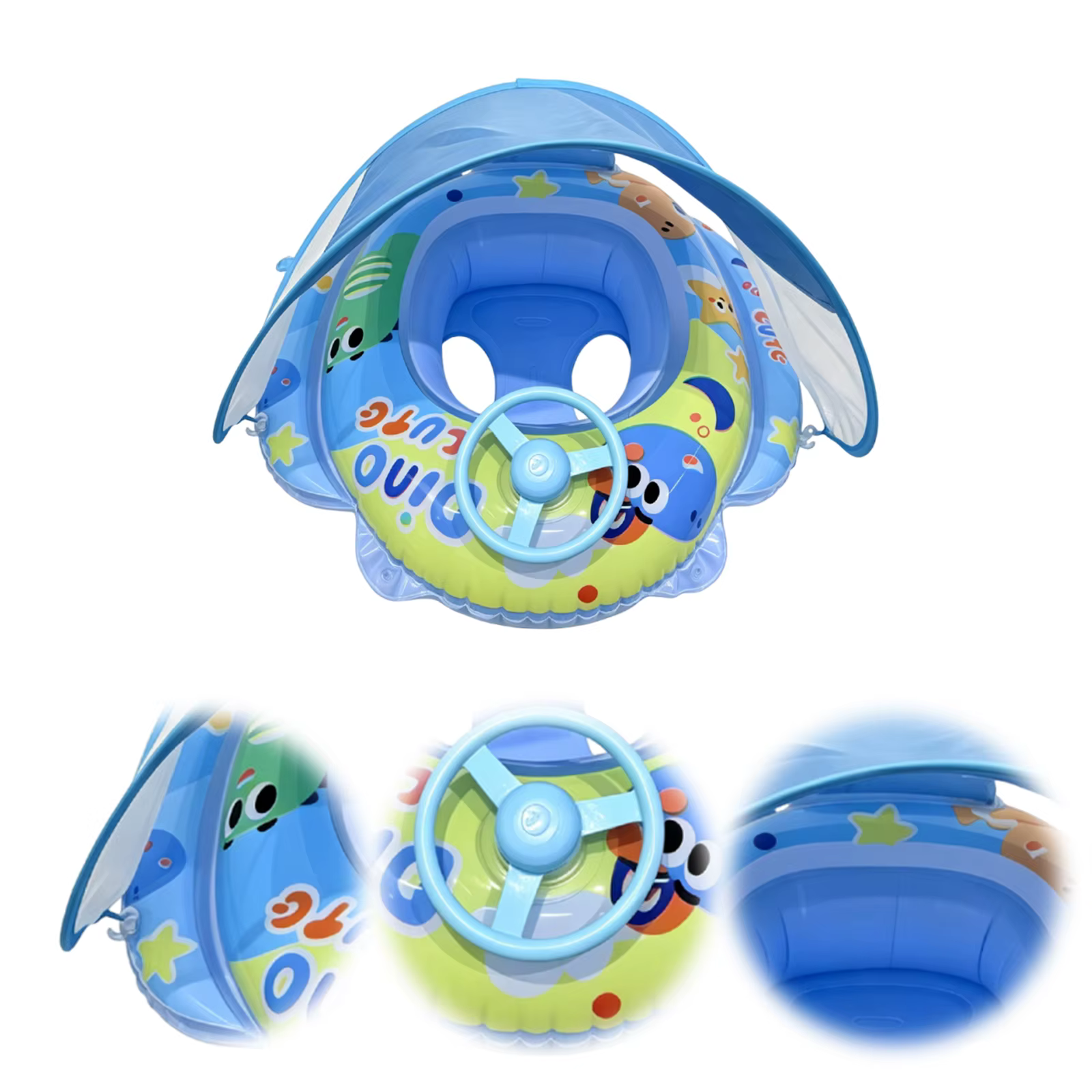 Bouée de natation gonflable avec siège pare-soleil