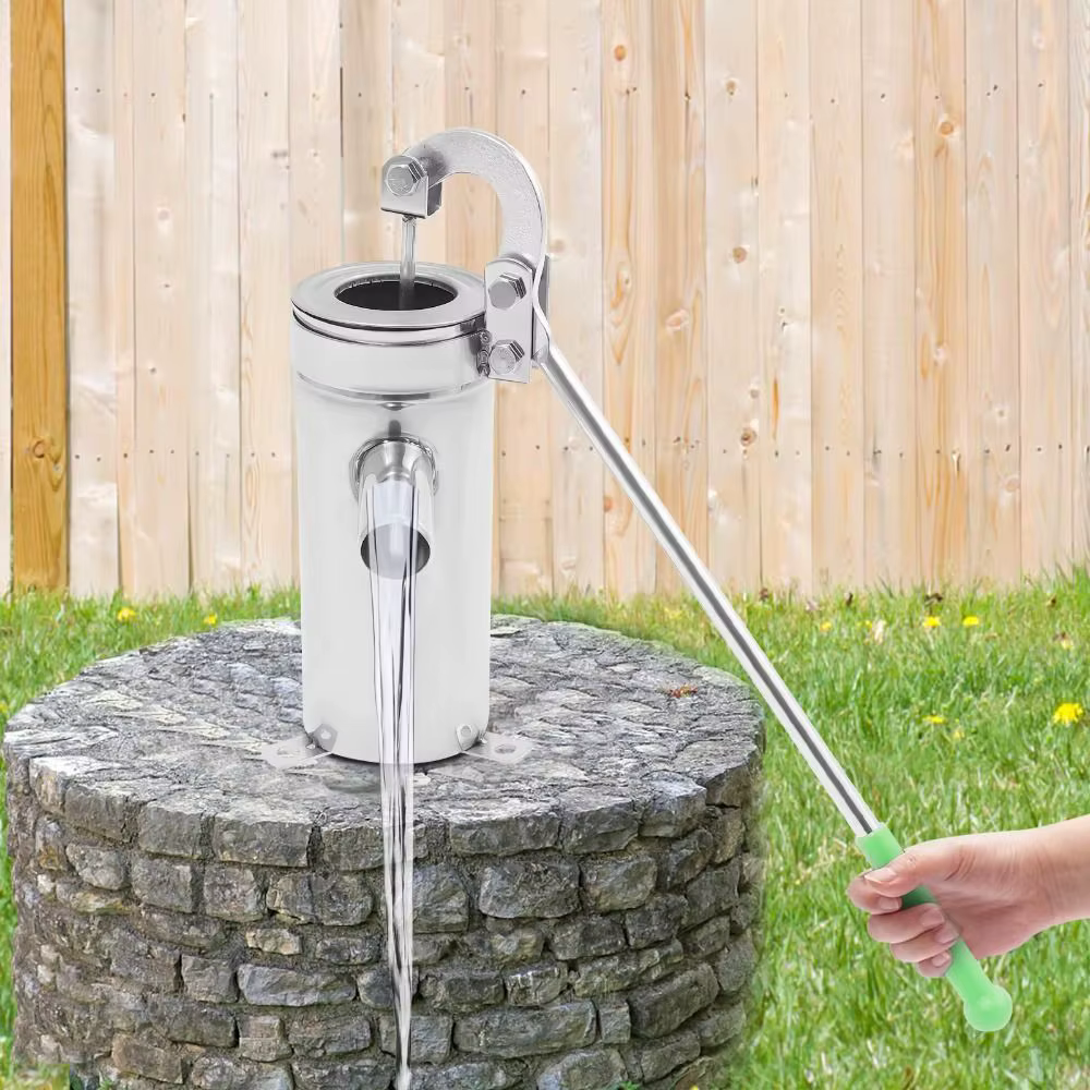 Pompe manuelle en acier inoxydable avec poignée ergonomique
