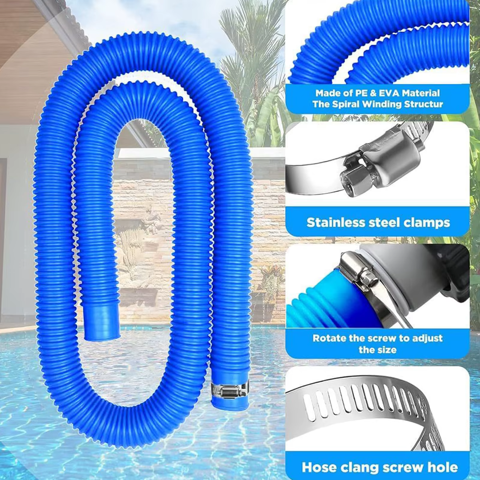 Tuyau de piscine de 1.5M