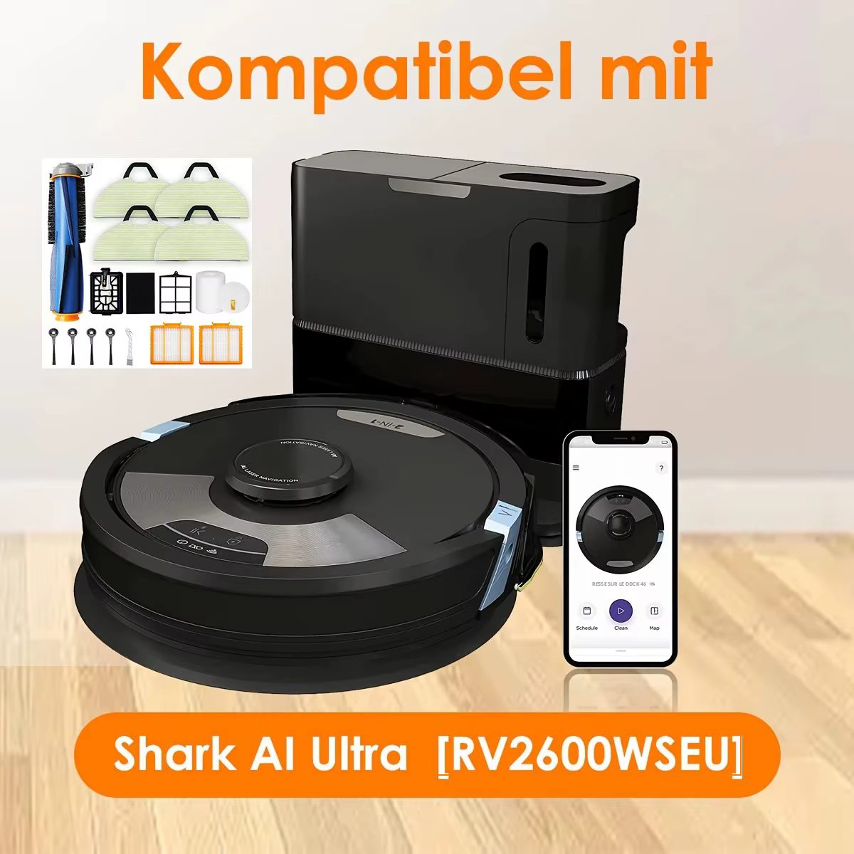 Accessoires pour aspirateur robot Shark AI Ultra 2 en 1, auto-vide [RV2600WSEU]