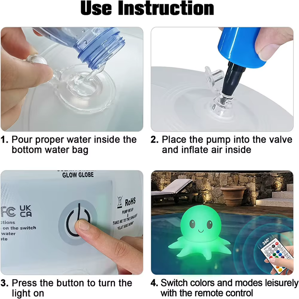 Lampes flottantes solaires pour piscine