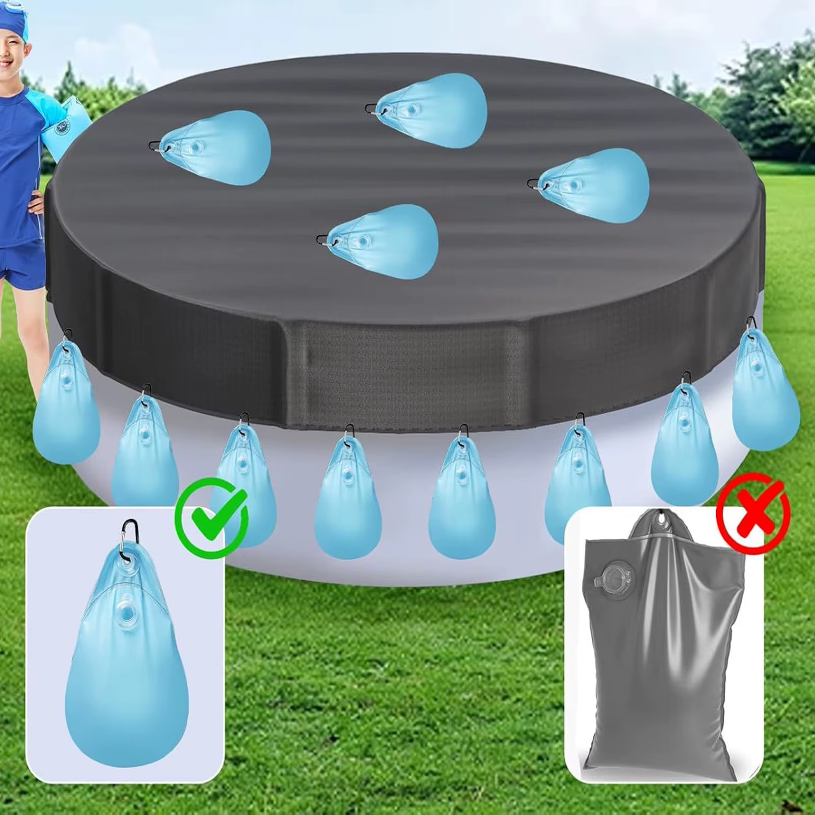 Poids de couverture de piscine 23 x 34 cm