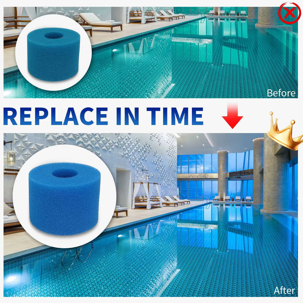 Intex-Filtre de piscine en mousse lavable et réutilisable