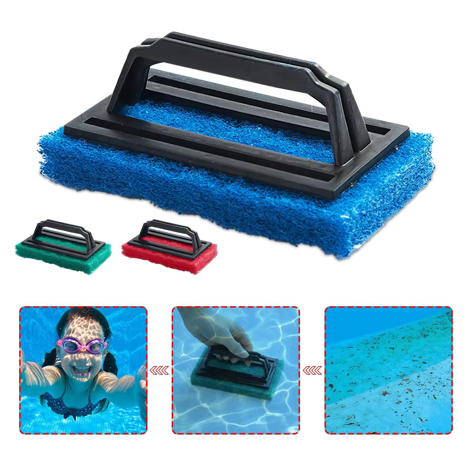 Brosse de nettoyage pour parois de piscine
