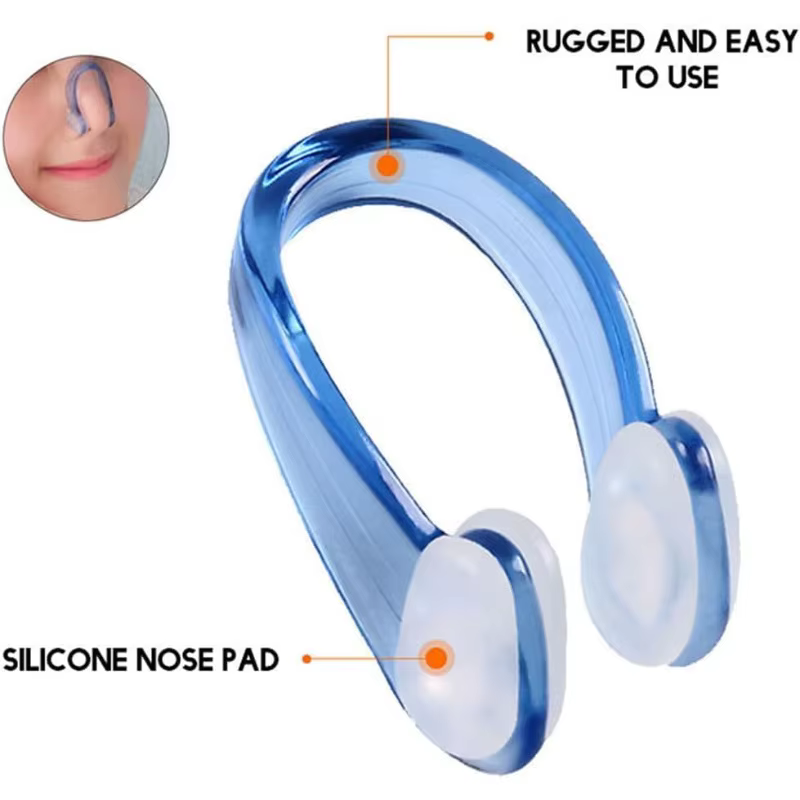 Lot de 2 pinces de nez pour la natation, professionnelles, anti-étouffement, confortables, imperméables et antidérapantes