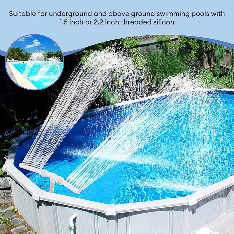 Nouvelle Fontaine de Piscine Cascade à Double Jet Réglable