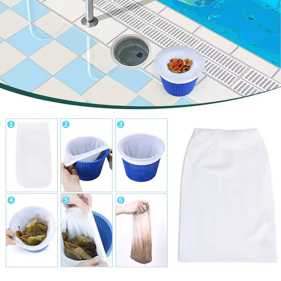 10 chaussettes de filtration en nylon pour piscine