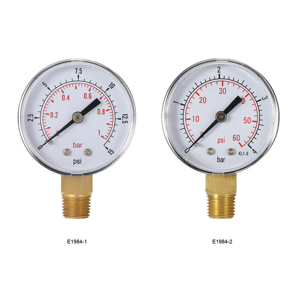 Manomètre de pression d'eau de filtre de piscine de 50 mm 0-60 psi 0-4 bar/0-15 psi 0-1 bar