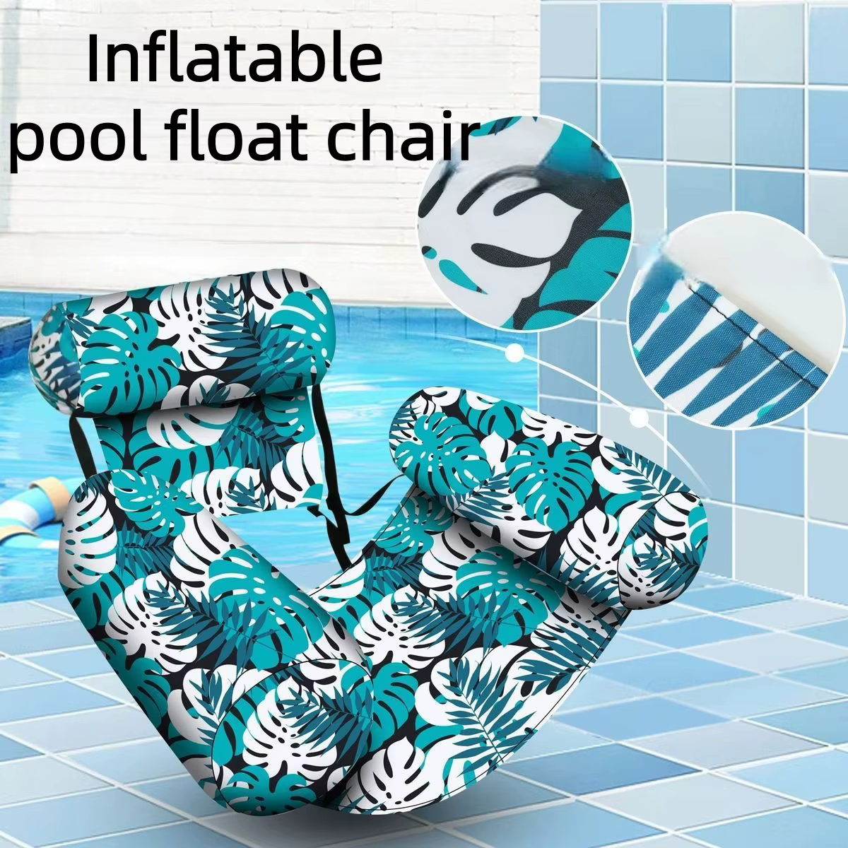 Fauteuil gonflable pour piscine pour adultes avec accoudoirs et dossier