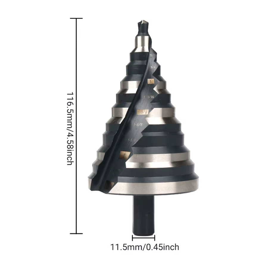 Foret à taraudage robuste avec rainure spirale, adapté pour percer des trous dans l'acier inoxydable, le cuivre, l'aluminium, le bois et le plastique