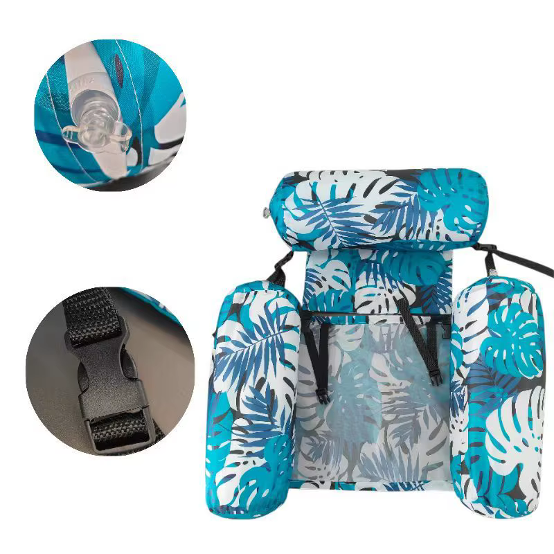 Fauteuil gonflable pour piscine pour adultes avec accoudoirs et dossier