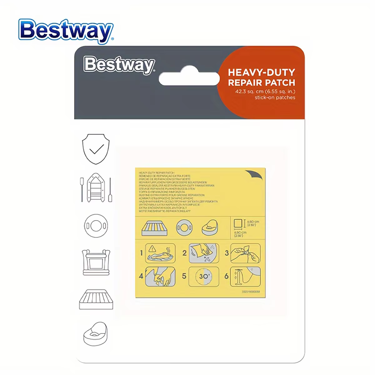 Bestway62068 Patch de réparation adhésif sous-marin 10 pièces