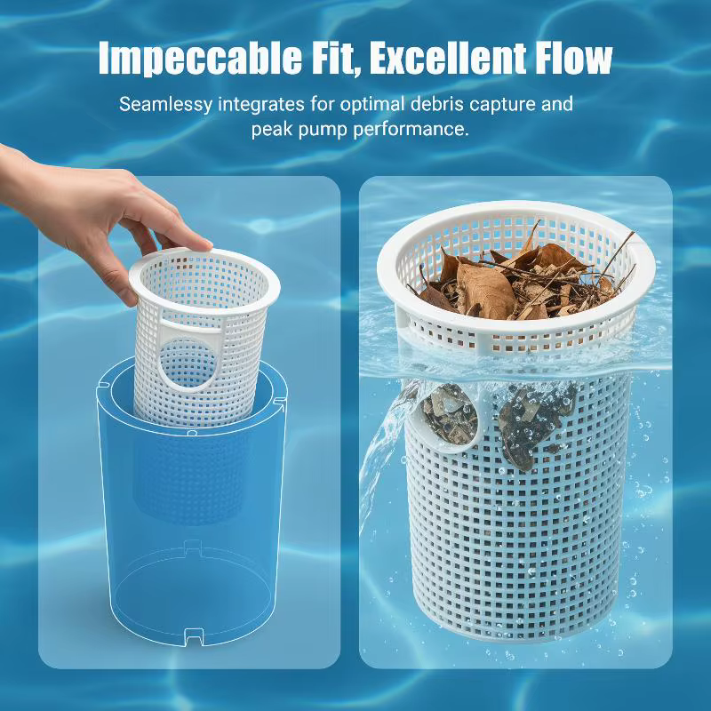 Panier filtrant pour pompe de piscine ABS blanc 14 cm x 24