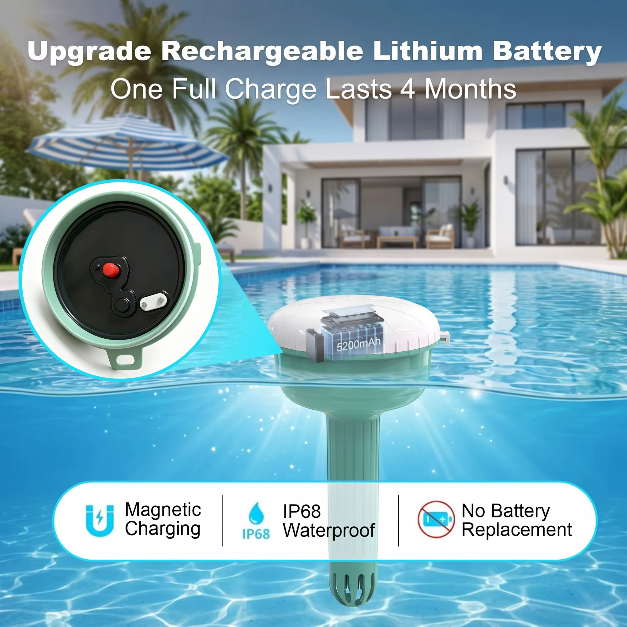 Testeur de qualité de l'eau de piscine Tuya WiFi 8 en 1