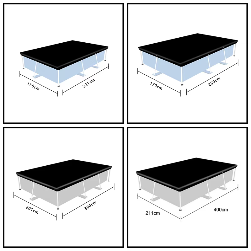 Bâche de protection rectangulaire durable et imperméable pour piscine