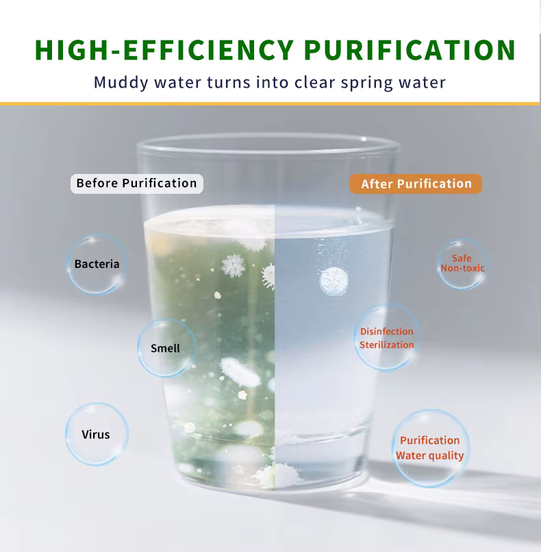 2 bouteilles de comprimés de purification d'eau (500 comprimés/bouteille) - 2L
