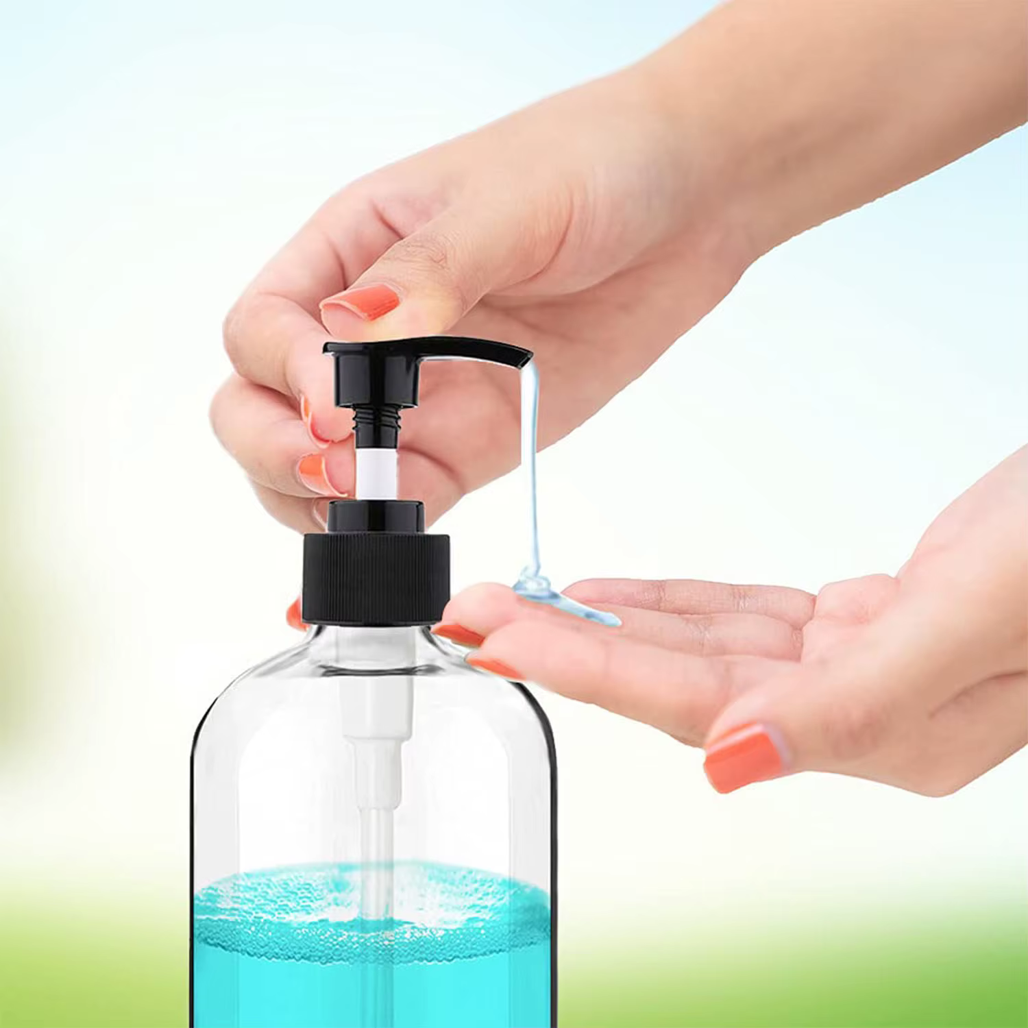 Distributeur à pompe en plastique africain HI, d'extraction à main portable, à intervalles clairs, pour shampoing et gratitude, illable au quotidien, beaucoup, 16oz/500ml